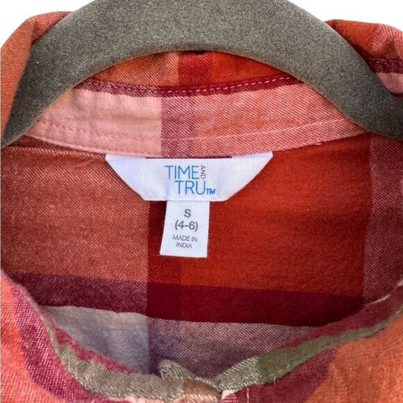 Time and Tru Women's Button Down Flannel Shirt Long Sleeve Top Size Small - Picture 6 of 7